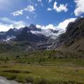 Glacier de la Lée Blanche, Aiguille d\'Estelette Petite Aiguille des Glaciers et Aiguille des Glaciers